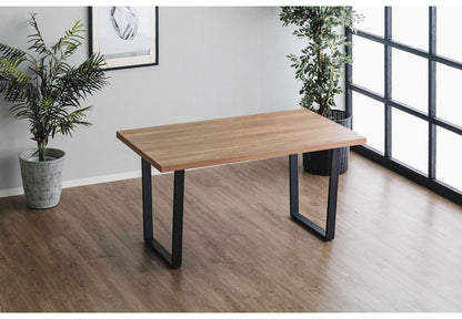 ダイニングテーブル 140×70cm リビングテーブル スクエア脚 台形脚 4人掛け 4人用 長方形 木目調 モダン おしゃれ リビング ダイニング 食卓 テーブル(代引不可)