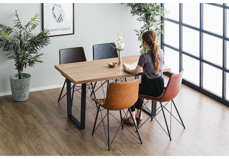 ダイニングテーブル 140×70cm リビングテーブル スクエア脚 台形脚 4人掛け 4人用 長方形 木目調 モダン おしゃれ リビング ダイニング 食卓 テーブル(代引不可)