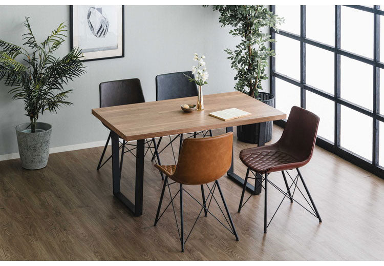 ダイニングテーブル 140×70cm リビングテーブル スクエア脚 台形脚 4人掛け 4人用 長方形 木目調 モダン おしゃれ リビング ダイニング 食卓 テーブル(代引不可)