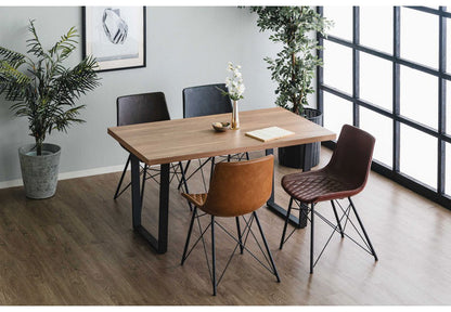 ダイニングテーブル 140×70cm リビングテーブル スクエア脚 台形脚 4人掛け 4人用 長方形 木目調 モダン おしゃれ リビング ダイニング 食卓 テーブル(代引不可)