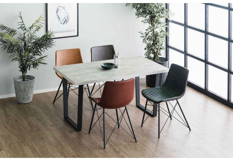 ダイニングテーブル 140×70cm リビングテーブル スクエア脚 台形脚 4人掛け 4人用 長方形 木目調 モダン おしゃれ リビング ダイニング 食卓 テーブル(代引不可)