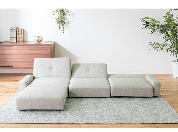ローソファ 3P ソファベッド 幅171cm 奥行64/88cm フロアソファ ファブリック おしゃれ 北欧 かわいい フラット カウチソファ 3人掛け リクライニング sofa ソファ ソファー(代引不可)