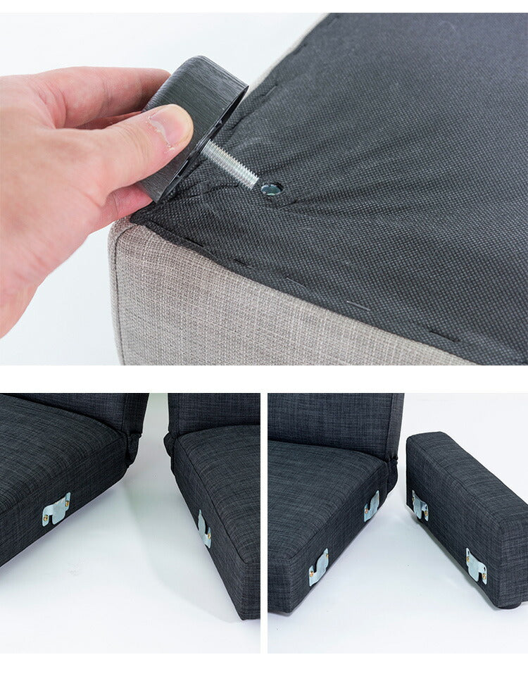 ローソファ 3P ソファベッド 幅171cm 奥行64/88cm フロアソファ ファブリック おしゃれ 北欧 かわいい フラット カウチソファ 3人掛け リクライニング sofa ソファ ソファー(代引不可)