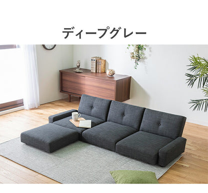 ローソファ 3P ソファベッド 幅171cm 奥行64/88cm フロアソファ ファブリック おしゃれ 北欧 かわいい フラット カウチソファ 3人掛け リクライニング sofa ソファ ソファー(代引不可)