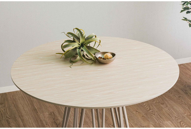 ダイニングテーブル 円形 幅100 円形 丸 4人掛け 4人用 4P カフェ リビング テーブル ラウンドテーブル 食卓 おしゃれ 北欧 ナチュラル ホワイト コンクリート調 モルタル調 メラミン スチール(代引不可)