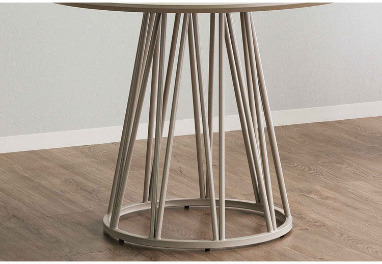 ダイニングテーブル 円形 幅100 円形 丸 4人掛け 4人用 4P カフェ リビング テーブル ラウンドテーブル 食卓 おしゃれ 北欧 ナチュラル ホワイト コンクリート調 モルタル調 メラミン スチール(代引不可)