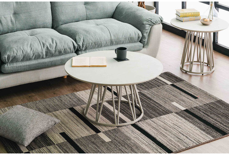 サイドテーブル 円形 幅80 ラウンドテーブル ミニテーブル ナイトテーブル ベッドサイド ソファサイド テーブル おしゃれ 北欧 ナチュラル ホワイト コンクリート調 モルタル調 メラミン スチール(代引不可)