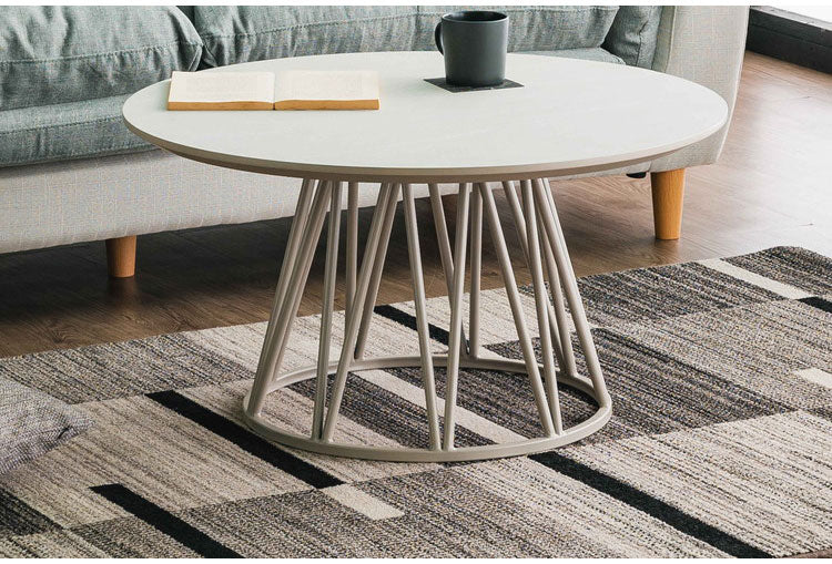 サイドテーブル 円形 幅80 ラウンドテーブル ミニテーブル ナイトテーブル ベッドサイド ソファサイド テーブル おしゃれ 北欧 ナチュラル ホワイト コンクリート調 モルタル調 メラミン スチール(代引不可)