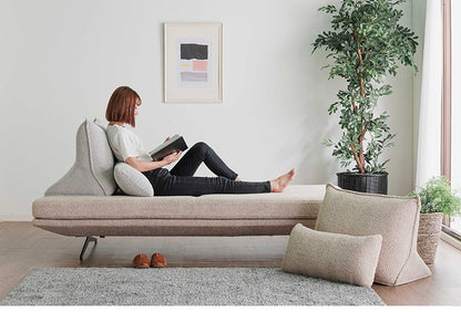 アイランドソファ 2人掛けソファ ソファ単品 幅160cm モコモコ ゆったり ダークグレー ベージュ 座り心地 くつろぎ ふかふか 木脚 おしゃれ コンパクト 北欧 家具 インテリア モダン フェミニン(代引不可)