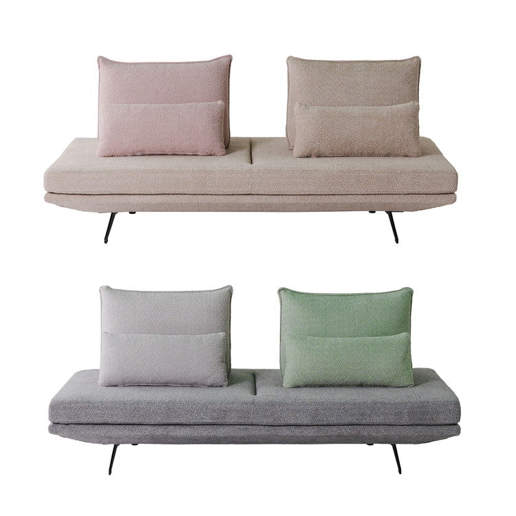 アイランドソファ 二人掛け ソファセット 背・クッション 2個セット ブークレ カウチソファ ソファ リビング 北欧風 フェミニン かわいい おしゃれ 高級感(代引不可)