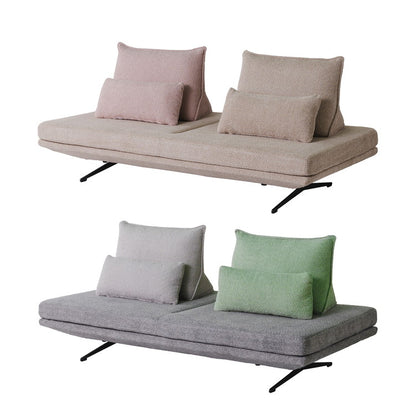 アイランドソファ 二人掛け ソファセット 背・クッション 2個セット ブークレ カウチソファ ソファ リビング 北欧風 フェミニン かわいい おしゃれ 高級感(代引不可)