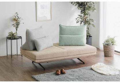 アイランドソファ 二人掛け ソファセット 背・クッション 2個セット ブークレ カウチソファ ソファ リビング 北欧風 フェミニン かわいい おしゃれ 高級感(代引不可)