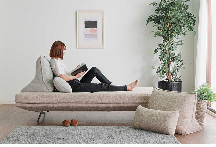 ソファベッド 3人掛けソファ ソファ単品 幅202cm モコモコ ゆったり ダークグレー ベージュ 座り心地 くつろぎ ふかふか 木脚 おしゃれ コンパクト 北欧 家具 インテリア モダン フェミニン(代引不可)