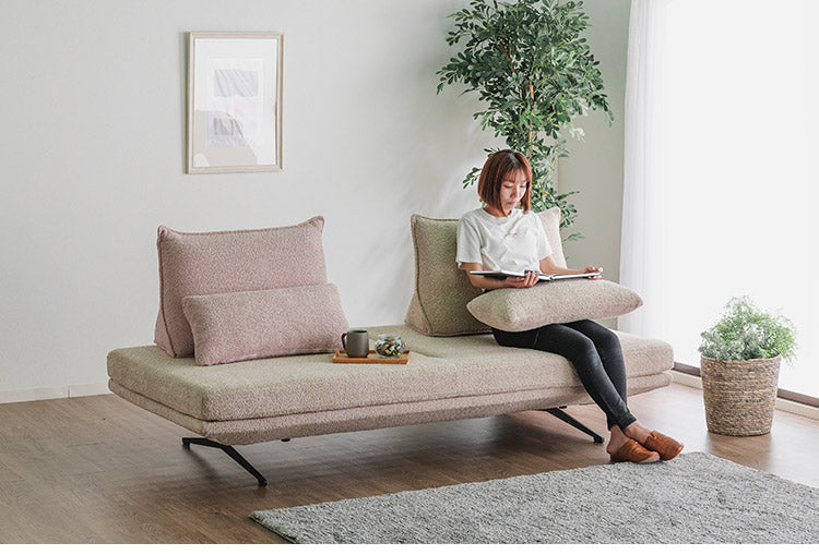 ソファベッド 3人掛けソファ ソファ単品 幅202cm モコモコ ゆったり ダークグレー ベージュ 座り心地 くつろぎ ふかふか 木脚 おしゃれ コンパクト 北欧 家具 インテリア モダン フェミニン(代引不可)