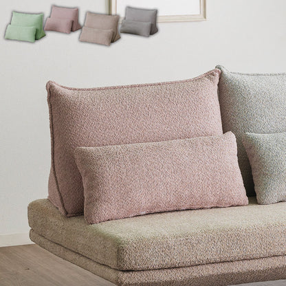 背クッションセット 単品 背もたれ幅73cm クッション幅66cm ライトグレー ベージュ ピンク ライトグリーン モコモコ ゆったり くつろぎ ふかふか おしゃれ コンパクト 北欧(代引不可)