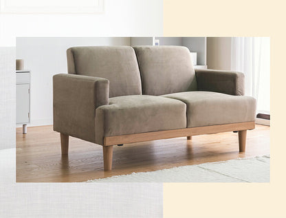 コンパクトソファ 2P 2人掛け 幅116cm 奥行71cm 天然木 ファブリック おしゃれ 北欧 肘置き 肘付き 2.5人掛け ローソファー 新生活 一人暮らし フロアソファ ソファー(代引不可)