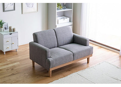 コンパクトソファ 2P 2人掛け 幅116cm 奥行71cm 天然木 ファブリック おしゃれ 北欧 肘置き 肘付き 2.5人掛け ローソファー 新生活 一人暮らし フロアソファ ソファー(代引不可)