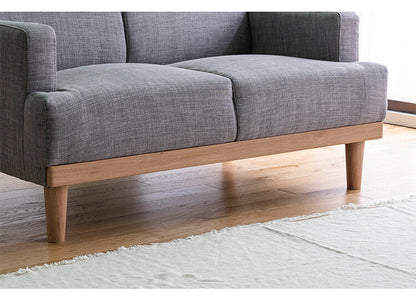 コンパクトソファ 2P 2人掛け 幅116cm 奥行71cm 天然木 ファブリック おしゃれ 北欧 肘置き 肘付き 2.5人掛け ローソファー 新生活 一人暮らし フロアソファ ソファー(代引不可)