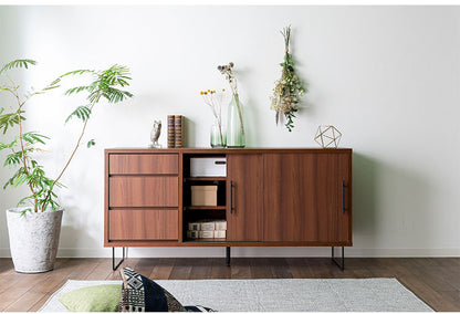 サイドボード 幅150cm リビング収納 テレビ台 ローボード 棚 テレビラック TV台 TVボード パソコン台 AVボード インテリア 収納 収納家具 リビングボード 木目調 高級感(代引不可)