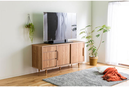 サイドボード 幅150cm リビング収納 テレビ台 ローボード 棚 テレビラック TV台 TVボード パソコン台 AVボード インテリア 収納 収納家具 リビングボード 木目調 高級感(代引不可)