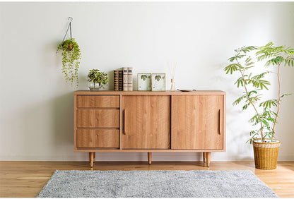 サイドボード 幅150cm リビング収納 テレビ台 ローボード 棚 テレビラック TV台 TVボード パソコン台 AVボード インテリア 収納 収納家具 リビングボード 木目調 高級感(代引不可)