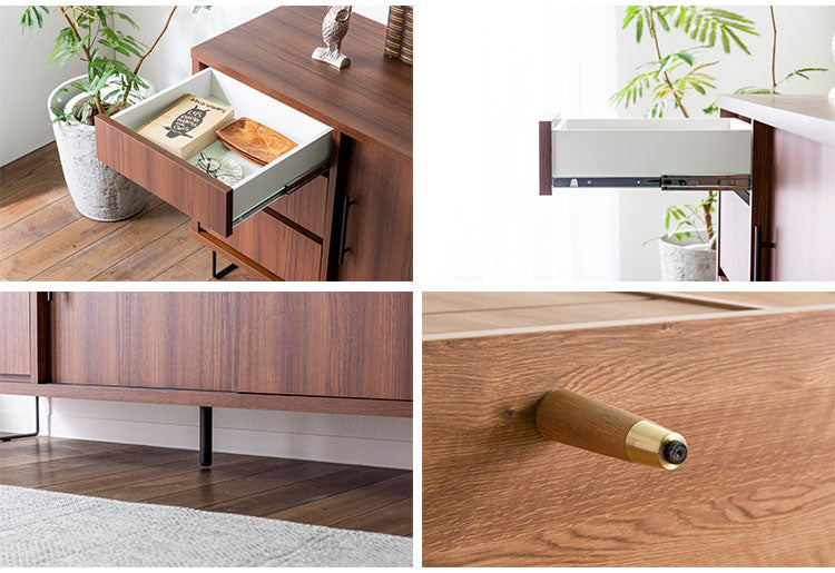 サイドボード 幅150cm リビング収納 テレビ台 ローボード 棚 テレビラック TV台 TVボード パソコン台 AVボード インテリア 収納 収納家具 リビングボード 木目調 高級感(代引不可)