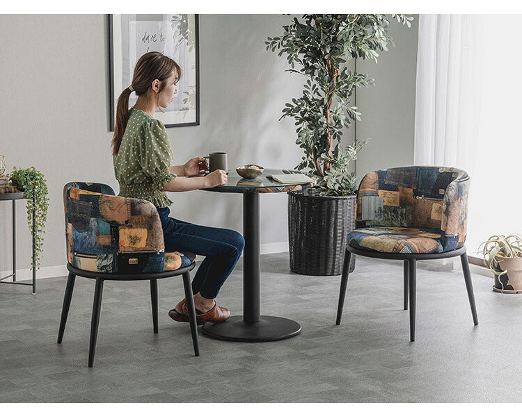 ダイニング3点セット テーブル チェア2脚 強化ガラス スチール おしゃれ 北欧 コンパクト 一人暮らし ダイニングセット 円卓 丸型 円形 ダイニング 新生活(代引不可)