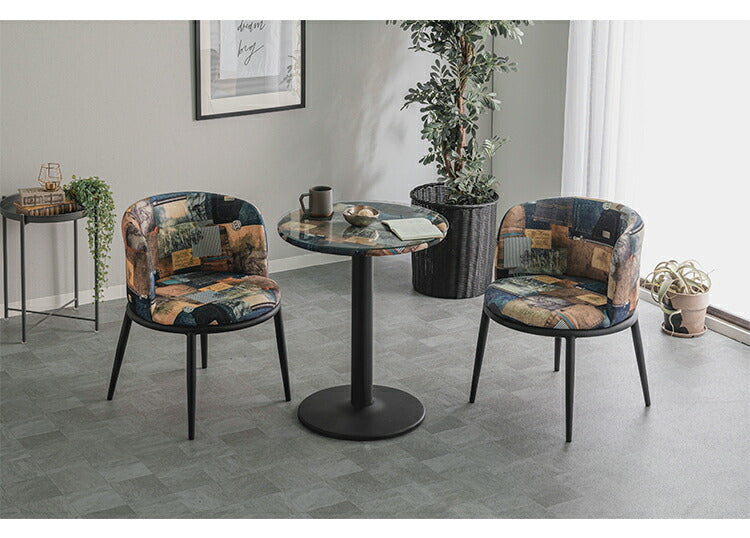 ダイニング3点セット テーブル チェア2脚 強化ガラス スチール おしゃれ 北欧 コンパクト 一人暮らし ダイニングセット 円卓 丸型 円形 ダイニング 新生活(代引不可)