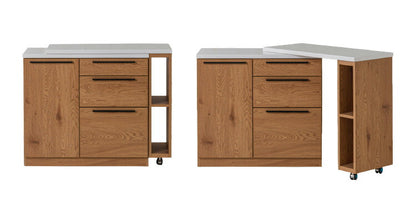 カウンター 伸縮カウンター 幅106~177cm 木目調 ホワイト おしゃれ 北欧 コンパクト オープン収納 引出し キッチン収納 レンジ台 キッチンラック 収納棚 新生活 一人暮らし(代引不可)