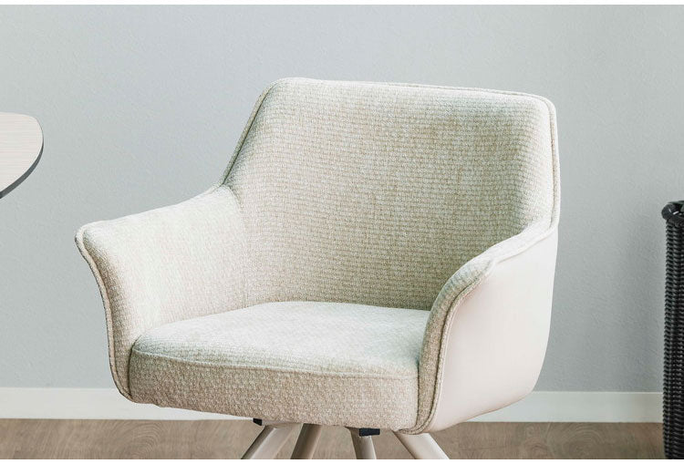 ダイニングチェア 回転式 椅子 チェア おしゃれ 食卓椅子 イス 単品 オートリターン 北欧 モダン シンプル エレガント 高級感 肘付き ダイニングチェアー いす 布地 ファブリック 合成皮革 PUレザー(代引不可)