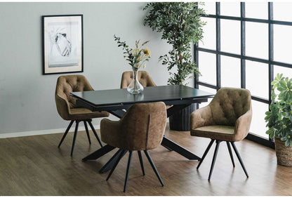 伸長式 ダイニングテーブル セラミック エクステンション 幅160~220×奥行90×高さ72cm 4人掛け 北欧 おしゃれ 単品 ダイニングテーブル 食卓 グレー ブラック モダン リビング 伸縮 伸ばせる(代引不可)