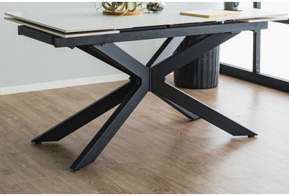 伸長式 ダイニングテーブル セラミック エクステンション 幅160~220×奥行90×高さ72cm 4人掛け 北欧 おしゃれ 単品 ダイニングテーブル 食卓 グレー ブラック モダン リビング 伸縮 伸ばせる(代引不可)