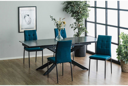 ダイニングセット ダイニングテーブル セラミック エクステンション 幅160~220 ×奥行90×高さ72cm 4人掛け ファブリック ダイニングチェア 4個入り ファブリック 北欧 おしゃれ 単品 伸長式 伸縮(代引不可)