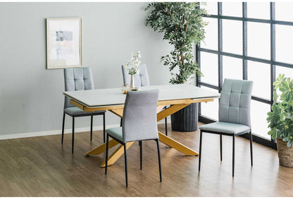 伸長式 ダイニングテーブル セラミック エクステンション 幅160~240×奥行90×高さ72cm 4人掛け 北欧 おしゃれ 単品 ダイニングテーブル 食卓 グレー ブラック モダン リビング 伸縮 伸ばせる(代引不可)