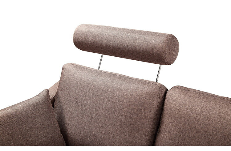 カウチソファ 3P 3人掛け 幅186cm 奥行78cm オットマン クッション2個付き ファブリック おしゃれ 北欧 ヘッドレスト リビングソファ フロアソファ ソファー ソファ(代引不可)