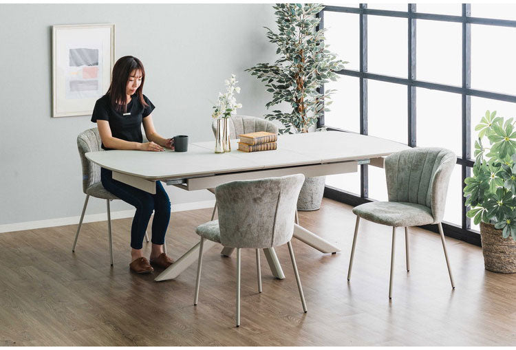 伸長式 ダイニングテーブル セラミック 高圧メラミン エクステンション 幅160~220×奥行90×高さ72cm 4人掛け 北欧 おしゃれ 単品 ダイニングテーブル 食卓 グレー ブラック モダン リビング(代引不可)