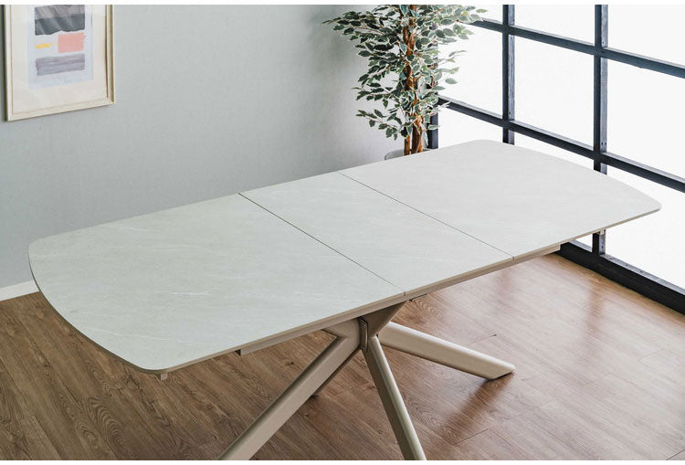 伸長式 ダイニングテーブル セラミック 高圧メラミン エクステンション 幅160~220×奥行90×高さ72cm 4人掛け 北欧 おしゃれ 単品 ダイニングテーブル 食卓 グレー ブラック モダン リビング(代引不可)