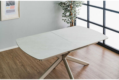 伸長式 ダイニングテーブル セラミック 高圧メラミン エクステンション 幅160~220×奥行90×高さ72cm 4人掛け 北欧 おしゃれ 単品 ダイニングテーブル 食卓 グレー ブラック モダン リビング(代引不可)