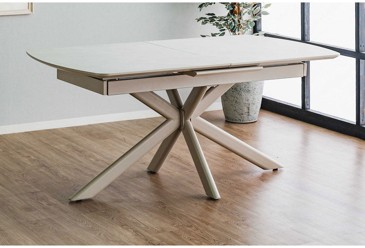 ダイニングセット ダイニングテーブル セラミック 高圧メラミン エクステンション 幅160~220 4人掛け ファブリック ダイニングチェア 4個入り 北欧 おしゃれ 伸長式 ダイニングテーブル リビング(代引不可)