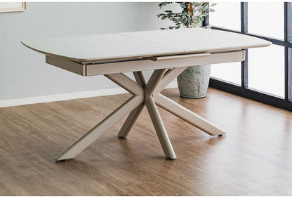 ダイニングセット ダイニングテーブル セラミック 高圧メラミン エクステンション 幅160~220 4人掛け ファブリック ダイニングチェア 4個入り 北欧 おしゃれ 伸長式 ダイニングテーブル リビング(代引不可)