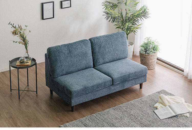 カウチソファ 2人掛けソファ 幅140cm ソファ ブークレ生地 肌触り 高級感 ゆったり 座り心地 くつろぎ ふかふか インテリア 北欧 木脚 おしゃれ ブルー ライトグレー タオルのような生地(代引不可)