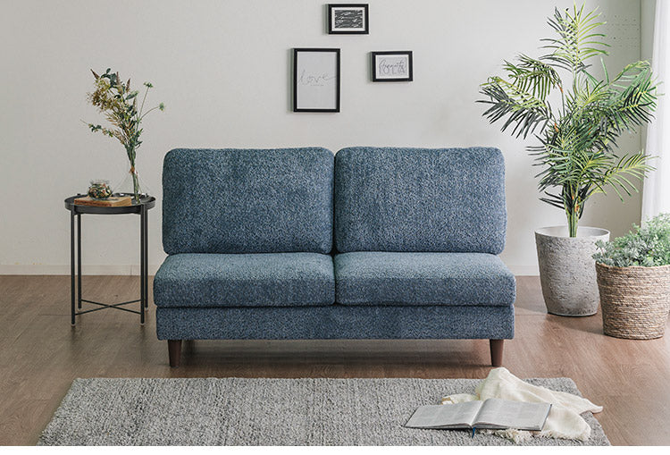 カウチソファ 2人掛けソファ 幅140cm ソファ ブークレ生地 肌触り 高級感 ゆったり 座り心地 くつろぎ ふかふか インテリア 北欧 木脚 おしゃれ ブルー ライトグレー タオルのような生地(代引不可)