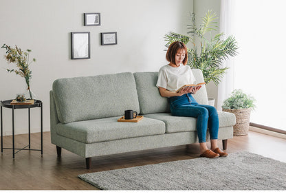 カウチソファ 2人掛けソファ 幅140cm ソファ ブークレ生地 肌触り 高級感 ゆったり 座り心地 くつろぎ ふかふか インテリア 北欧 木脚 おしゃれ ブルー ライトグレー タオルのような生地(代引不可)