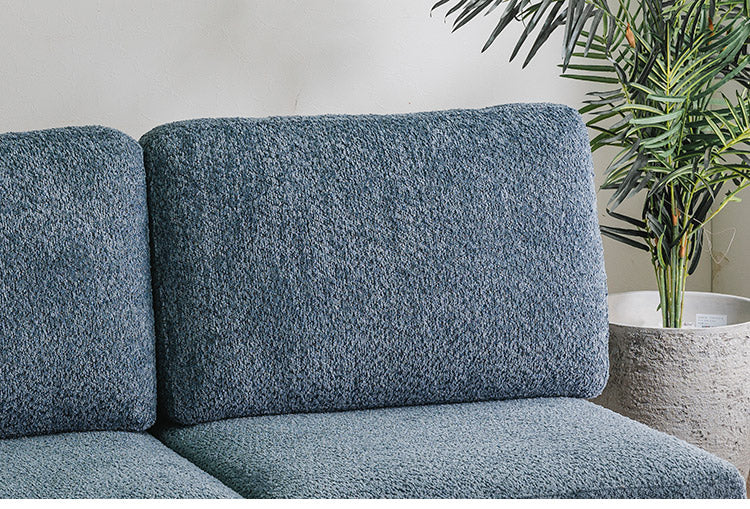 カウチソファ 2人掛けソファ 幅140cm ソファ ブークレ生地 肌触り 高級感 ゆったり 座り心地 くつろぎ ふかふか インテリア 北欧 木脚 おしゃれ ブルー ライトグレー タオルのような生地(代引不可)