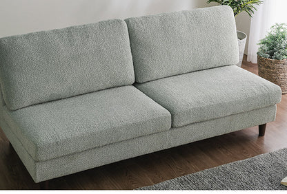 カウチソファ 2人掛けソファ 幅140cm ソファ ブークレ生地 肌触り 高級感 ゆったり 座り心地 くつろぎ ふかふか インテリア 北欧 木脚 おしゃれ ブルー ライトグレー タオルのような生地(代引不可)