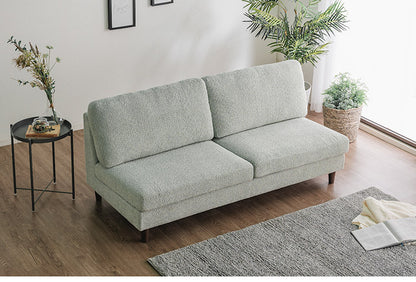 カウチソファ 3人掛けソファ 幅170cm ソファ ブークレ生地 肌触り 高級感 ゆったり 座り心地 くつろぎ ふかふか インテリア 北欧 木脚 おしゃれ ブルー ライトグレー タオルのような生地(代引不可)