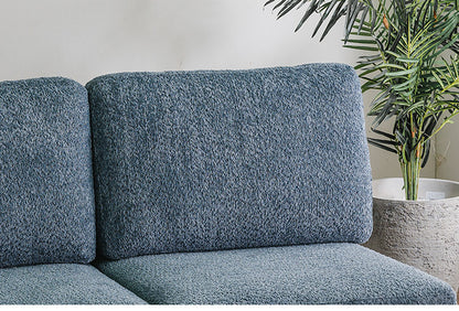 カウチソファ 3人掛けソファ 幅170cm ソファ ブークレ生地 肌触り 高級感 ゆったり 座り心地 くつろぎ ふかふか インテリア 北欧 木脚 おしゃれ ブルー ライトグレー タオルのような生地(代引不可)