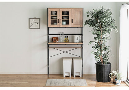 食器棚 ゴミ箱上収納 幅94cm 奥行40cm おしゃれ 北欧 スチール 収納棚 ラック キッチンボード キッチン収納 レンジ台 オープン収納 キッチンキャビネット 新生活 一人暮らし(代引不可)