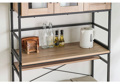 食器棚 ゴミ箱上収納 幅94cm 奥行40cm おしゃれ 北欧 スチール 収納棚 ラック キッチンボード キッチン収納 レンジ台 オープン収納 キッチンキャビネット 新生活 一人暮らし(代引不可)