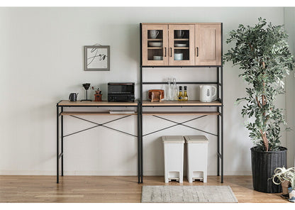 食器棚 ゴミ箱上収納 幅94cm 奥行40cm おしゃれ 北欧 スチール 収納棚 ラック キッチンボード キッチン収納 レンジ台 オープン収納 キッチンキャビネット 新生活 一人暮らし(代引不可)